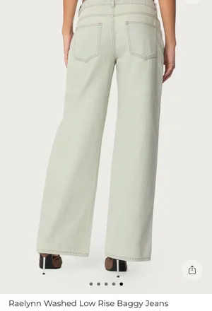 Edikted RAELYNN WASHED LOW RISE BAGGY JEANS × 1 BLUE VINTAGE WASHED / S thumbnail 3