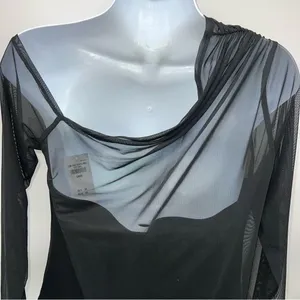 Abercrombie & Fitch Black Sheer Long Sleeve Blouse thumbnail 5