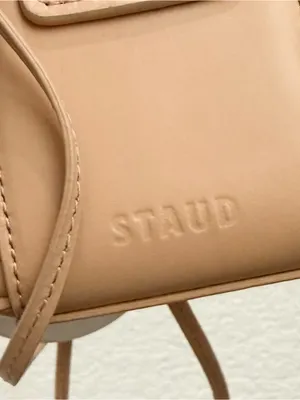 STAUD Micro Shirley Necklace Bag Tan Leather Micro Bag Charm thumbnail 7