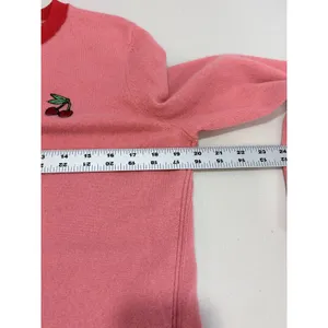 Tory Burch Pink Red Cherry Embroidered Crewneck Knit Sweater M thumbnail 8