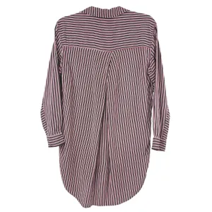 Maeve Anthropologie Striped Tunic Shirt Womens XS Button Down High Low Red Navy‎ thumbnail 8