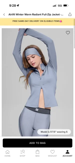 Alo Yoga Airlift Jacket blue thumbnail 9