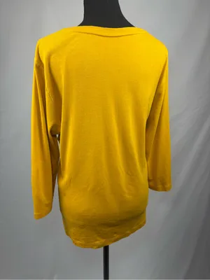 Scoop Neck Long Sleeve Top Mustard Yellow thumbnail 6