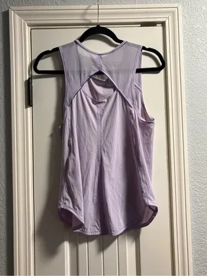 Lululemon Sculpt Tank Top Women 6 Lavender Purple Mesh Back Keyhole Hem thumbnail 2
