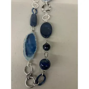 New Nwt Chico's Long jewel stone necklace statement beaded rock unique thumbnail 2