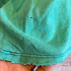 Free People Teal cap sleeve v neck shirt distress thumbnail 8