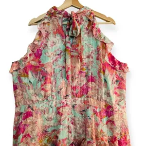 ALEX MARIE Fiona Halter Floral Asymmetric Hem Ruffled Maxi Dress Size 20W NEW thumbnail 8