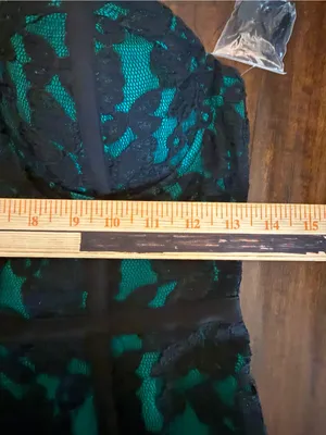 Guess NWT Emerald Green Strapless Lace Corset Short Dress Convertible Size 8 thumbnail 5