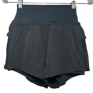 NWT Halara Women's Breezeful High Waisted Ruffle Contrast Mesh 2-in-1 shorts thumbnail 2
