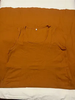 Boho Burnt Orange Cotton Sleeveless Maxi Dress with Pockets - Size L - Like New thumbnail 2
