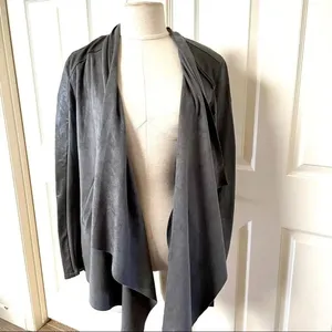 Anthro Blank NYC  grey draped velour jacket thumbnail 3