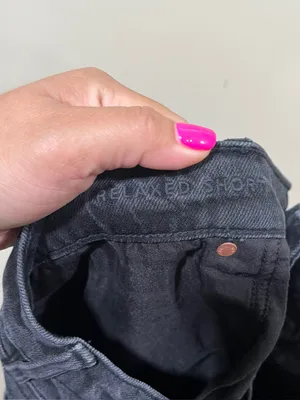 American Eagle black denim shorts classic five-pocket relaxed fit plus size 14 thumbnail 7