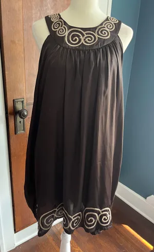 Silky Brown Sheath Dress thumbnail 1