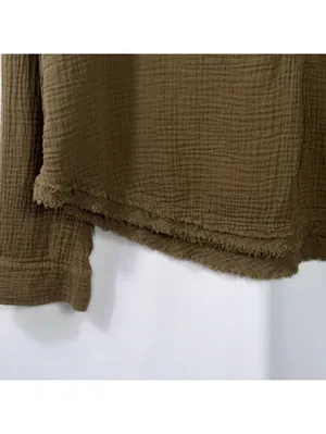 Women’s Free People Olive Gauze Tunic Top Size Small thumbnail 4