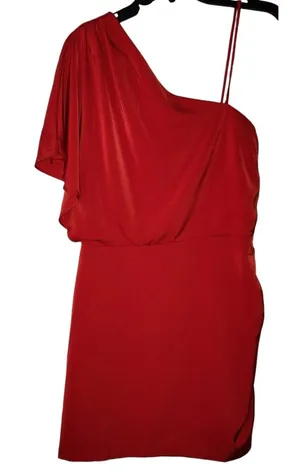 Pants Store One Shoulder Red Dress Size Medium NWT thumbnail 1