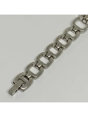 Silver tone floral dial women’s watch 22mm quartz analog links up to 7” running thumbnail 5