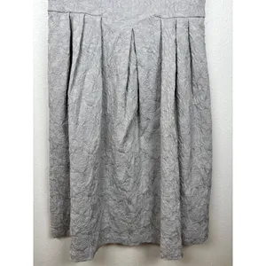 Adrianna Papell Cocktail Dress Womens 6 Silver Beaded Pearl‎ Floral Textured thumbnail 9