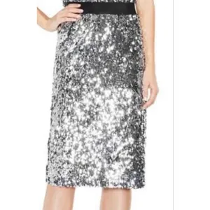 Women's Vince Camuto Sequin Skirt Size 14 Silver thumbnail 7