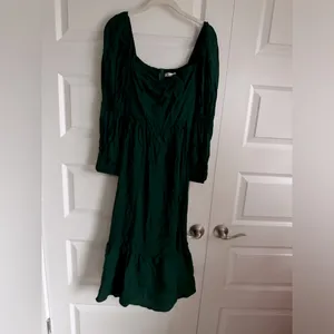 Reformation‎ Mica Emerald Green Long Sleeve Square Neck Midi Dress NWT 2 thumbnail 4