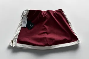 PacSun PAC 1980 Women Burgundy Red Athletic Skort White Trim Small NWT thumbnail 1