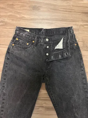 Levi's Premium 501 90s Jeans 28 Fits 29x28 Static Black Noise Grunge $98 thumbnail 4