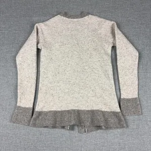 Athleta Cardigan Womens XS Petite Beige Wool Blend Westlake V Neck Button‎ Rib thumbnail 9