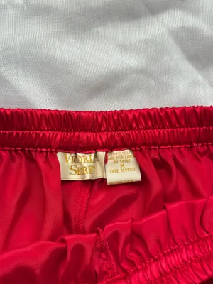 Victoria’s Secret Vintage Gold Label red Satin Pajama Pants thumbnail 2
