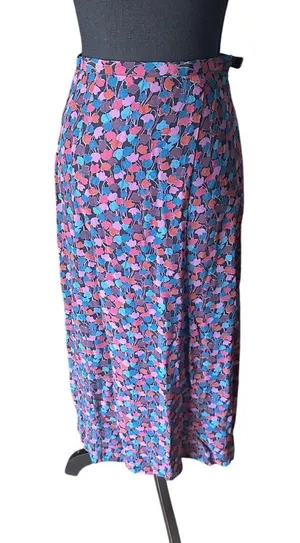 Laura Ashley Vintage Ditsy Tulip A-Line Maxi Skirt Cottagecore Boho thumbnail 1