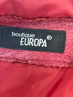Boutique Europa Women’s Burgundy Genuine Leather Full Zip Jacket Coat Size 8 thumbnail 8