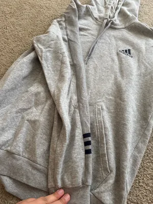 Light Grey Adidas Hooded Sweatshirt thumbnail 2