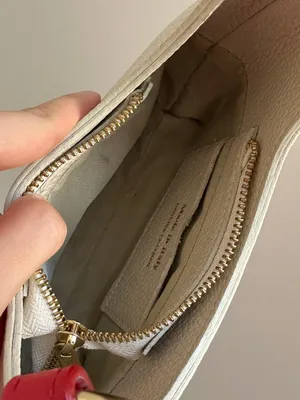 Micro Italian Leather Handbag / Crossbody Bag, Red/White, Mini Halfmoon thumbnail 11