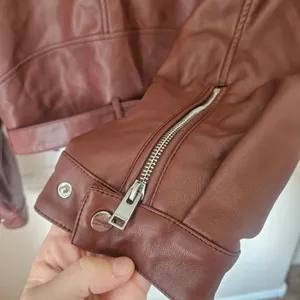 Lamarque Women's Mahogany Brown Dani Moto Jacket Large Cropped Belted Fall thumbnail 10
