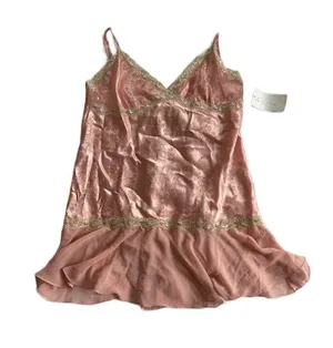 NWT Vintage 90s Pink Chemise Lingerie Teddy 🔥 thumbnail 1