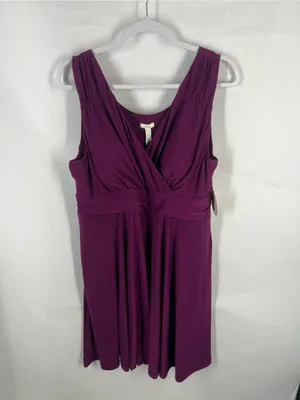 NWT Soma Draped Waist Henna Plum Soft Dress XL thumbnail 2
