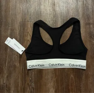 Calvin Klein Black Modern Cotton Racerback Bralette thumbnail 2