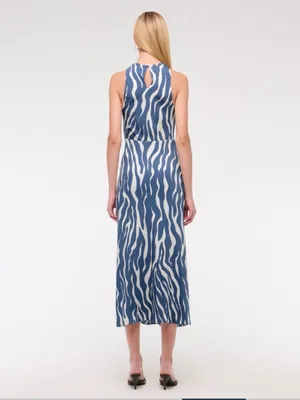 Abercrombie and Fitch cowl neck blue/white zebra print dress. Size M. NWT. thumbnail 2