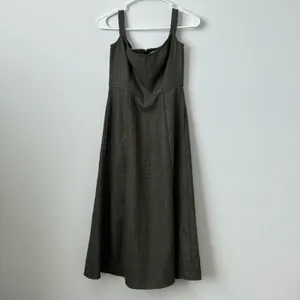 Reformation Stratford Wool Blend Midi Dress in Black Check Size: 4 thumbnail 2