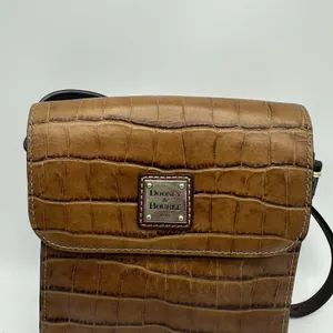 Dooney & Bourke Vintage Brown Croc Embossed Leather Crossbody Bag thumbnail 2
