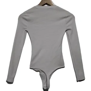 Womens Abercrombie & Fitch Soft AF White Ribbed Long Sleeve Bodysuit Top Size XS thumbnail 2