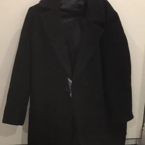 Uniqlo NWT new black wool blend tailored coat medium thumbnail 3