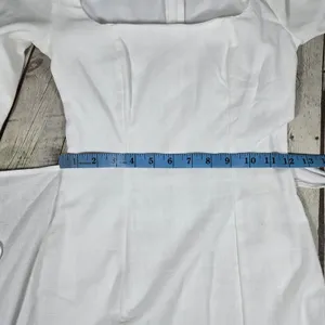Princess Polly White The Villa Long Sleeve Mini Dress Square Neck‎ Wrap US 0 thumbnail 10