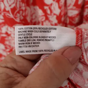 Universal Threads Red White Floral Cotton Midi Dress Back Cutout Womens XS thumbnail 3