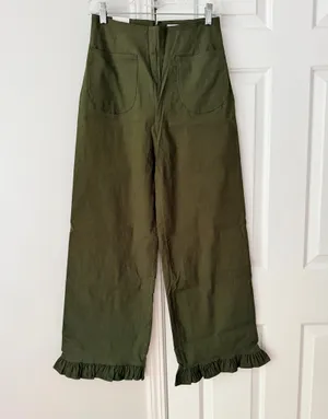 Anthropologie Maeve The Colette Ruffle-Hem Crop Wide-Leg Pants, Size 26 Tall thumbnail 5