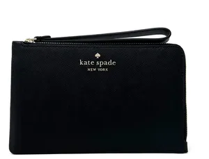 Kate Spade Staci Medium L-Zip Wristlet Wallet in Black Leather wlr00134 thumbnail 1