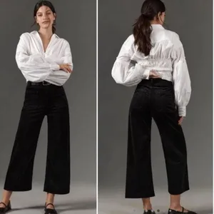 MAEVE ANTHROPOLOGIE Black‎ Corduroy The Colette Pants Size 30 thumbnail 2