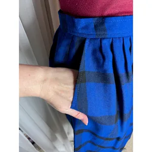 Pendleton skirt wool plaid knee length blue black Size 6 thumbnail 5