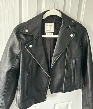 Abercrombie & Fitch Classic Black Leather Jacket thumbnail 1