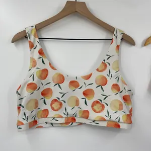 Current Tyed 2 Piece Swimsuit Bikini High Waisted Peaches Print White Womens XL thumbnail 3