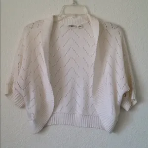 FINAL MARKDOWN Ladies' Cato Crocheted White Shrug (M) thumbnail 1