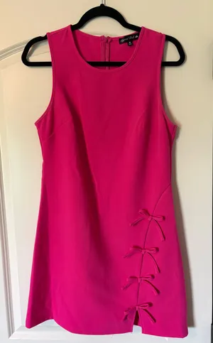 Crystal Doll Pink mini bow dress thumbnail 1